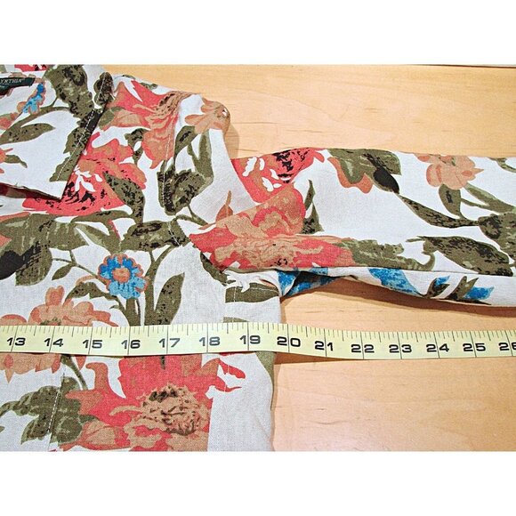 For Cynthia Jacket Blazer Womens Multicolor Floral Linen Open Front Size PM - Picture 6 of 12